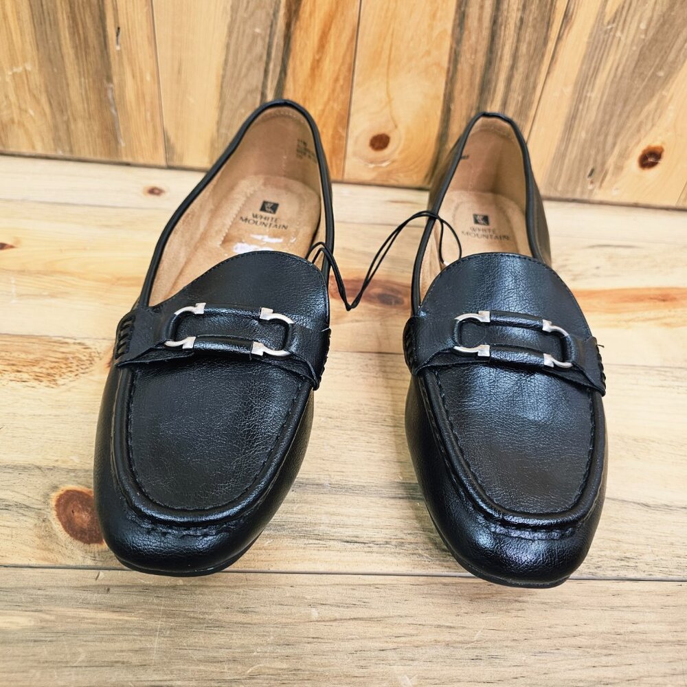 White Mountain Black Loafers Size 11 Wide